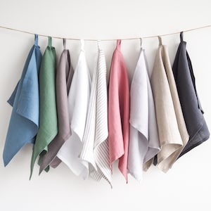 Linen dish towels made of stonewashed European linen by so linen!