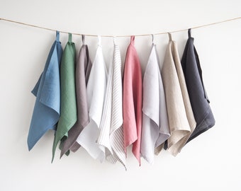Linen dish towels made of stonewashed European linen by so linen!