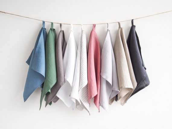Linen Dish Towels Made of Stonewashed European Linen by so Linen
