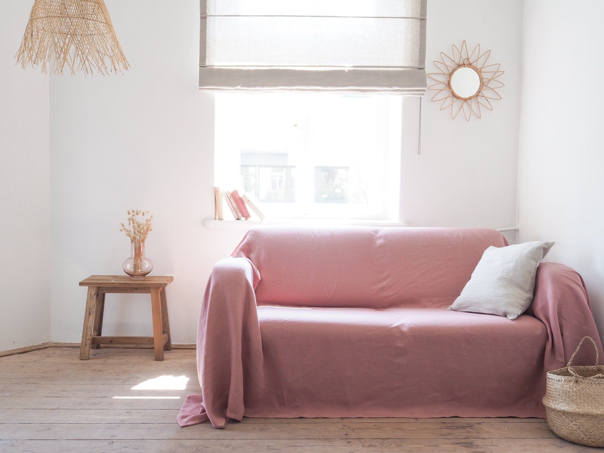 Funda de sofá de lino funda de sofá ropa de cama pesada - Etsy España