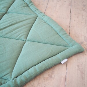 Square linen playmat. Soft linen mat for kids. Baby photoshoot prop. image 5