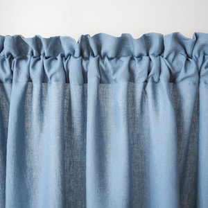 Blue linen curtain panel. medium linen (160 g/m2) / 1 pcs