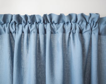 Blauw linnen gordijnpaneel. medium linnen (160 g/m2) / 1 st