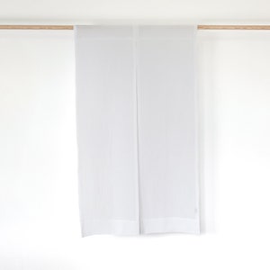 Linen noren curtains in pure white, japanese curtains, traditional noren curtain.