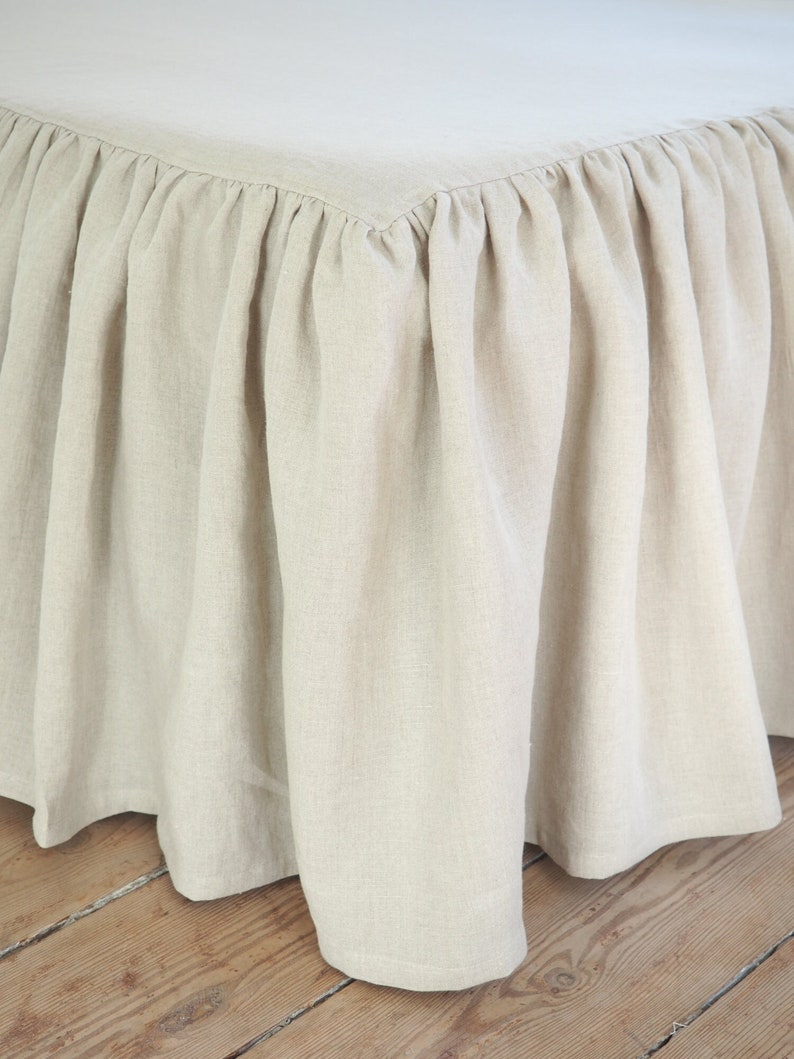 Natural Linen Coverlet. Linen Bedskirt. Linen Dust Ruffle. Etsy