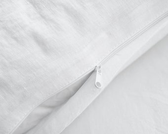 Pure white pillowcase with a zipper. simple pillow cover.