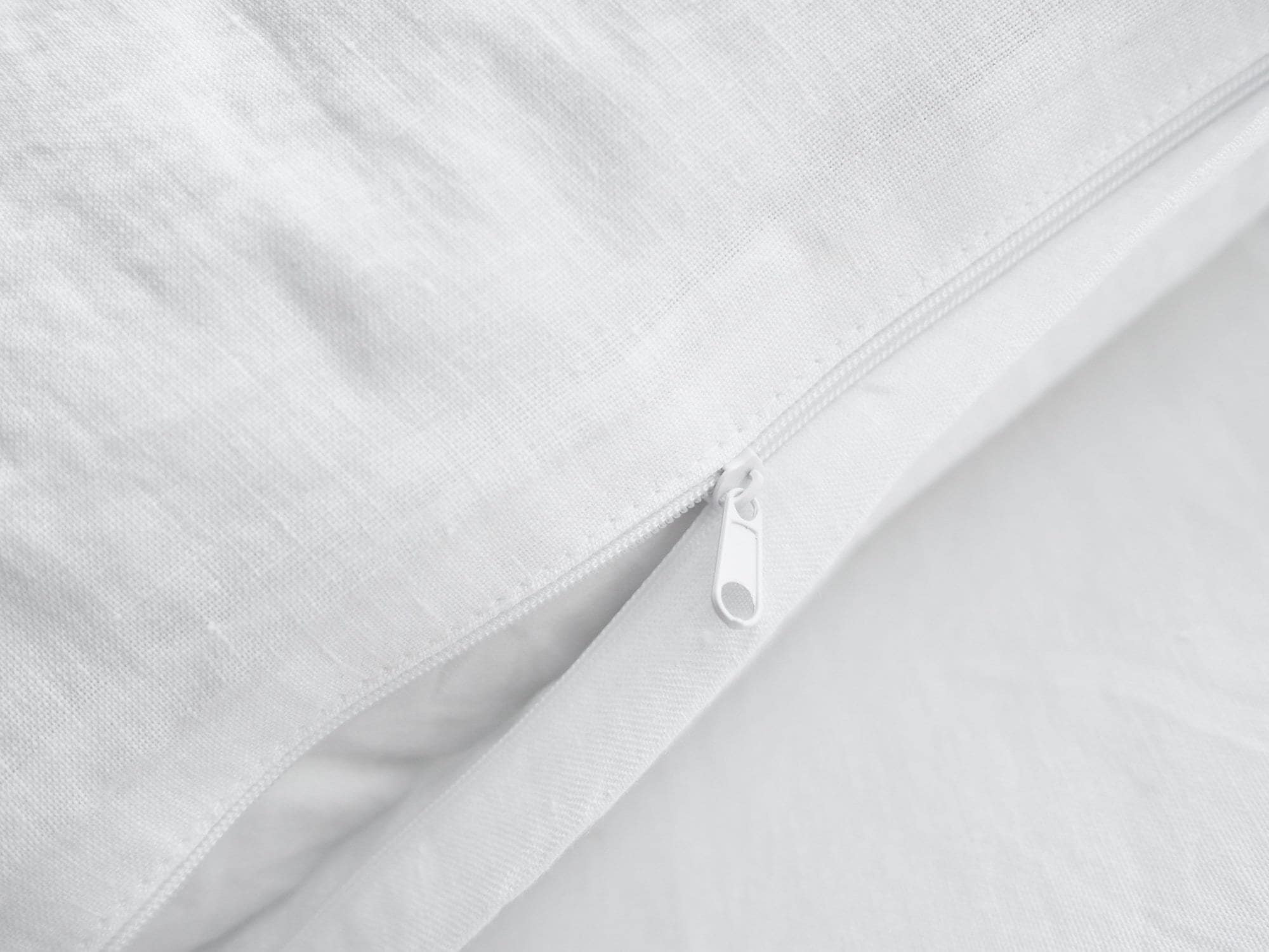 Pure white pillowcase with a zipper. simple pillow cover.