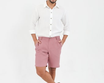 Mens linen shorts. linen shorts men. summer clothing.