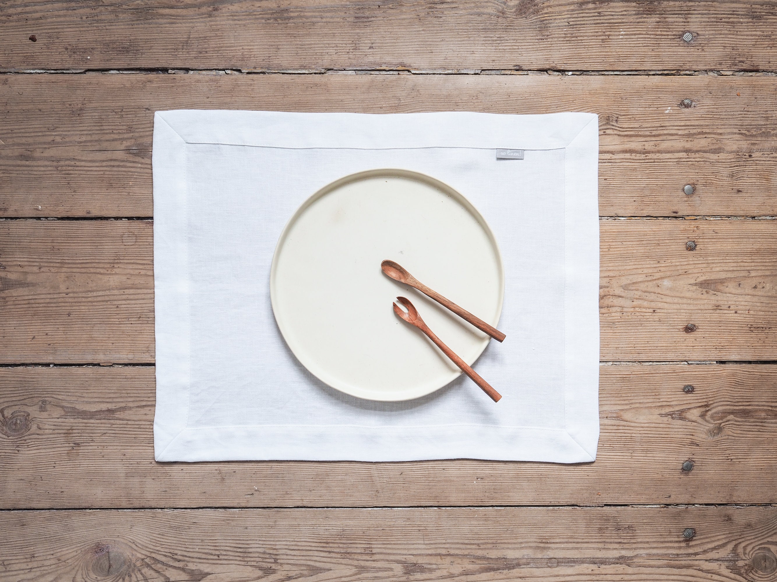 White linen placemat. Linen placemat. Solid placemat made of Etsy
