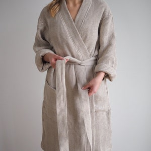 waffe linen bathrobe