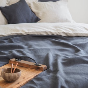 dark linen blanket
