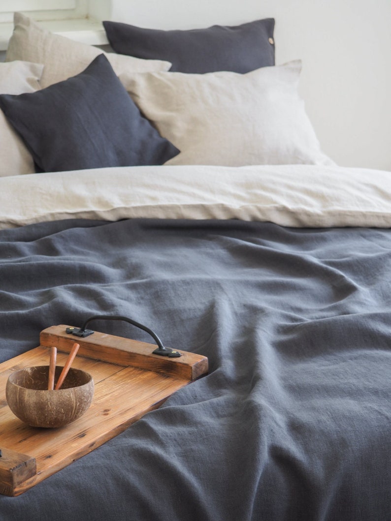 dark linen blanket