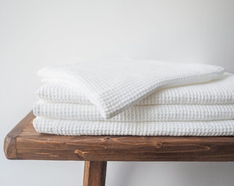 Spa waffle linen towel. bath towel made from soft 100% waffle linen.