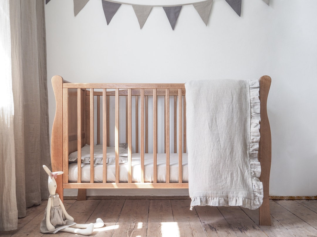 Linen Crib Bedding. Neutral Crib Bedding. Crib Bedding Girl. Crib