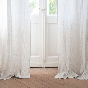 grey striped curtains with rod pocket