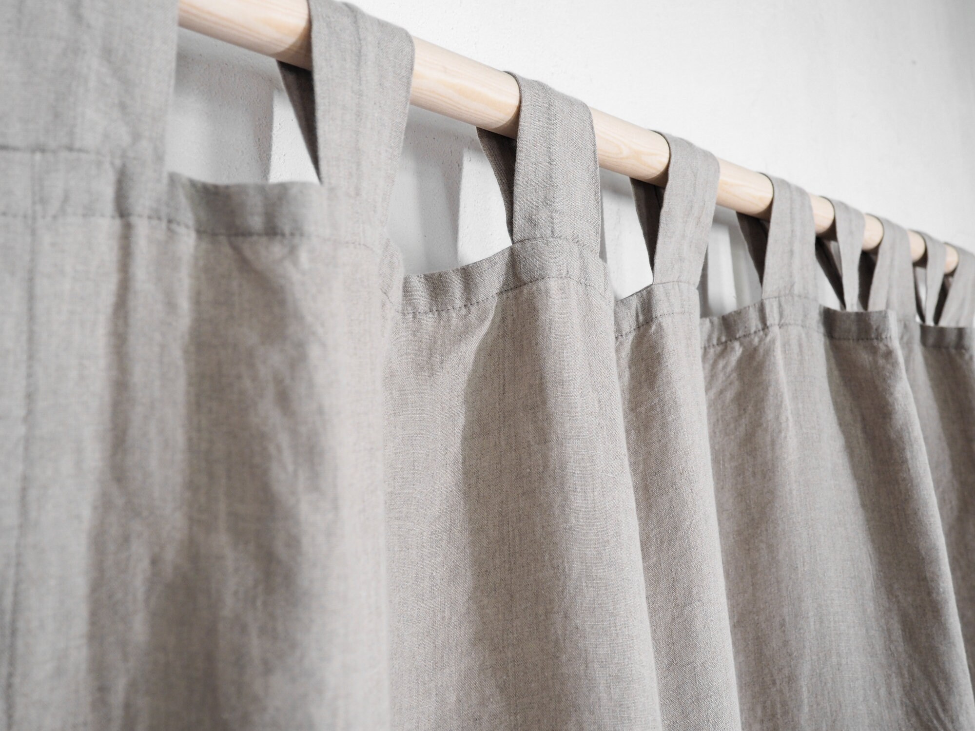 Tab Top Linen Curtain Panel / NATURAL LINEN / homey style / Etsy