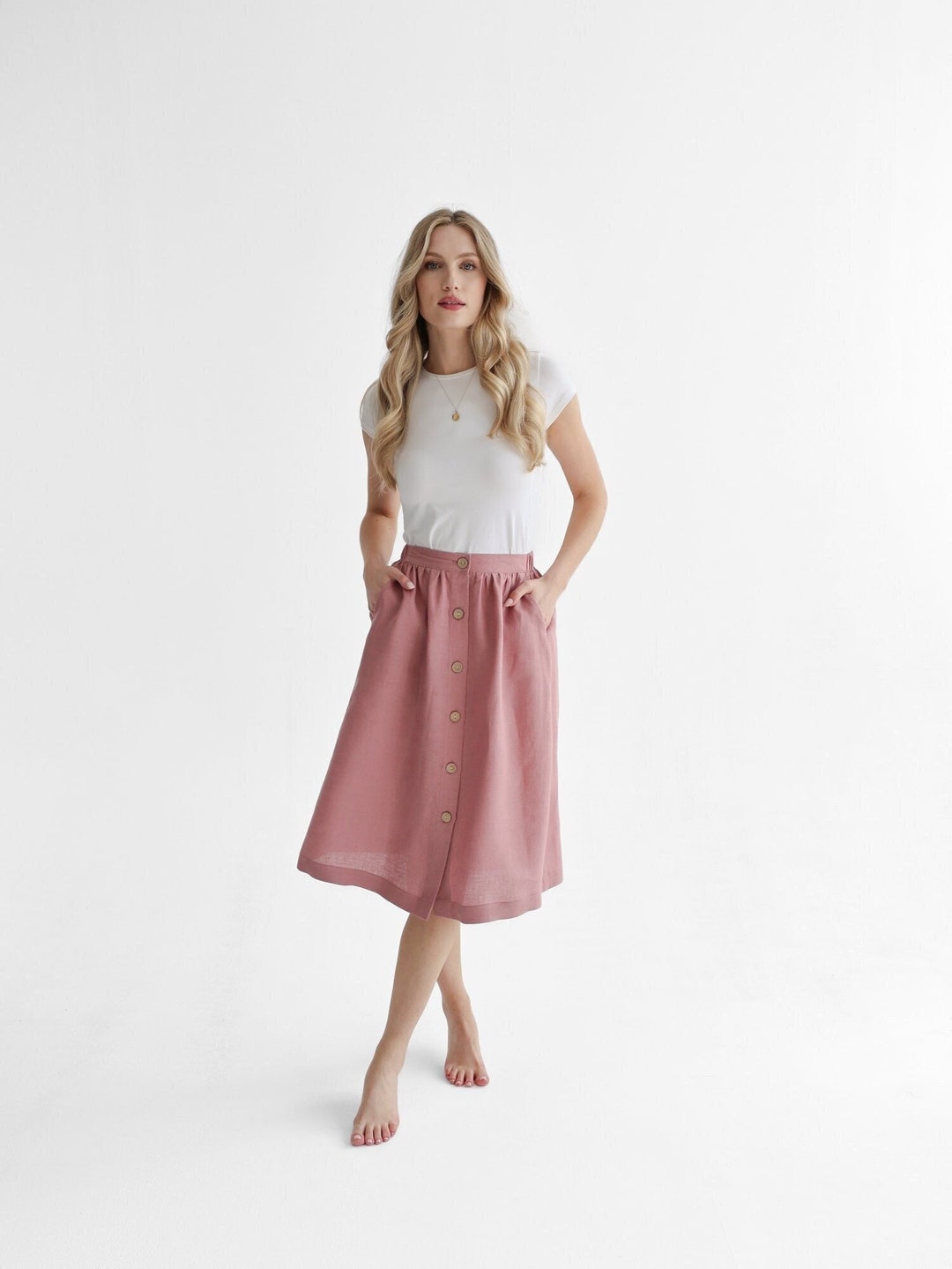 Kimmy Linen A-Line Skirt main image 0