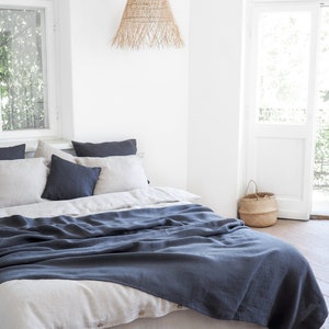 dark linen blanket