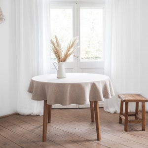 Round linen tablecloth. classic round linen tablecloth. wedding tablecloth