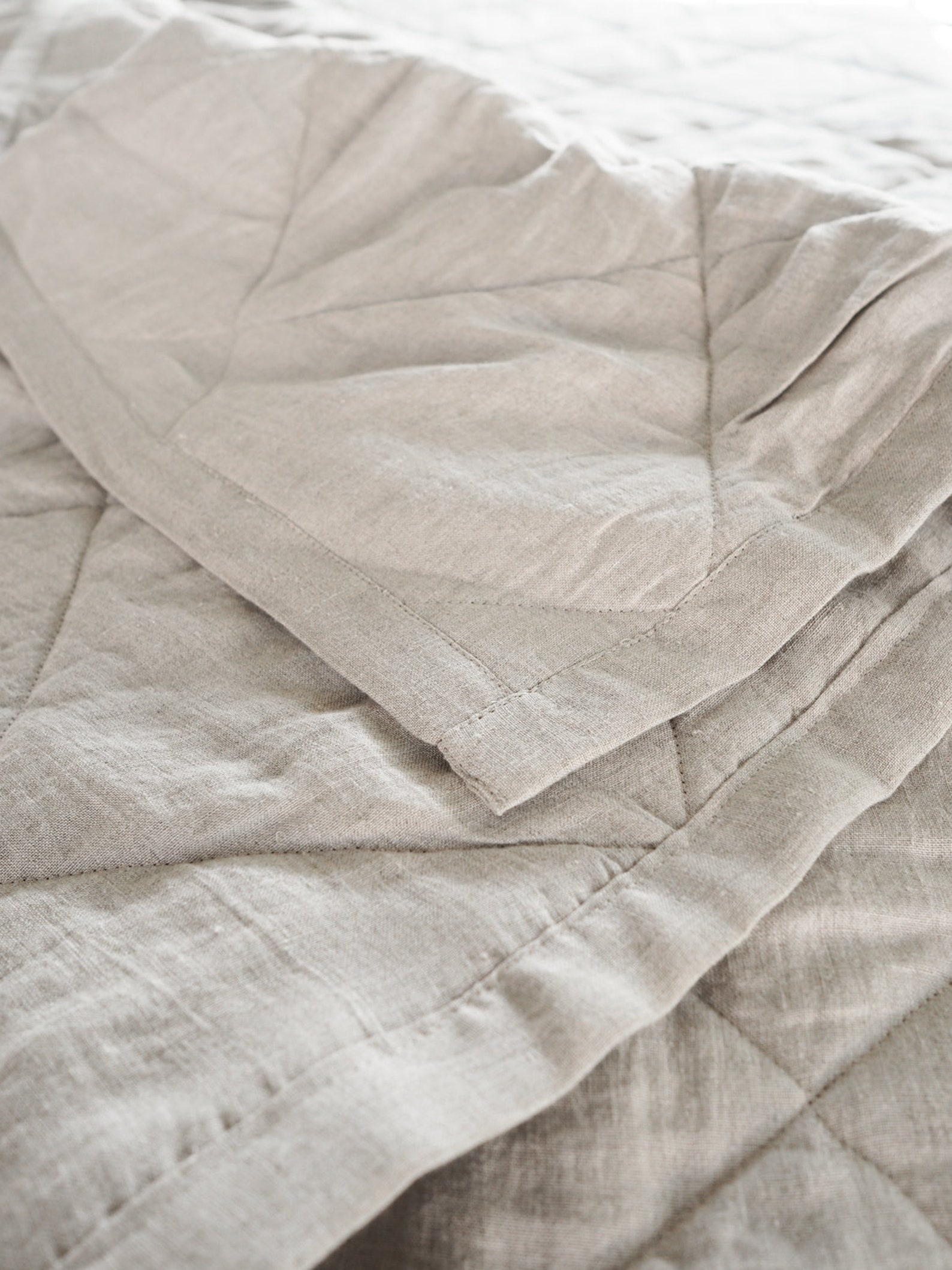 Quilted Linen Blanket With Hemp Filling. Natural Linen Quilt. Etsy
