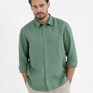 Linen shirt. mens clothing. linen clothing men.