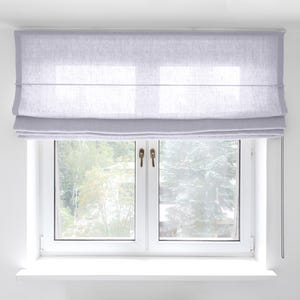 Linen roman blind | Heavy linen fabric shades | Custom roman shades