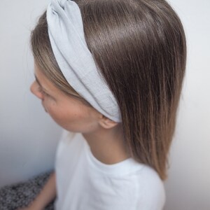 light grey linen headband