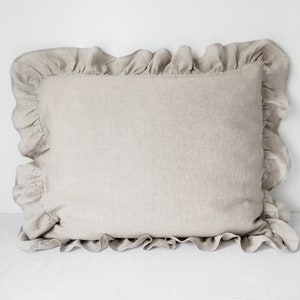 linen pillowcase with a ruffle