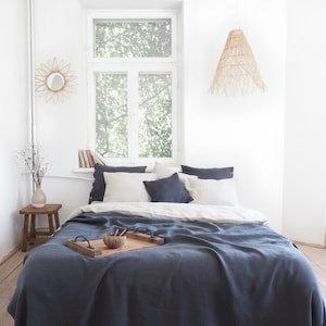 dark linen blanket