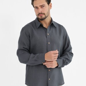 Linen shirt for men. Mens clothing. Flax shirt.
