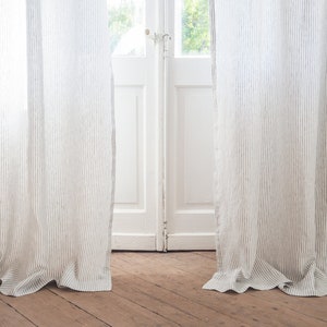 grey striped curtains with rod pocket