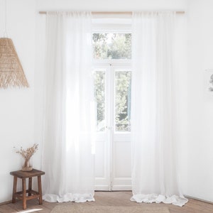 white linen muslin curtain