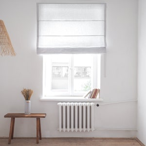 Linen roman blind | Medium linen custom roman shades | Window shades