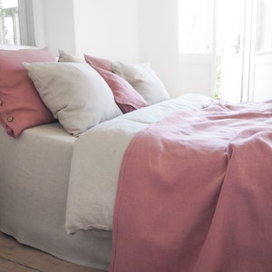 pink linen blanket