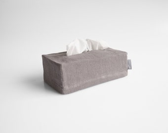 True gray tissue box cover. minimalist home decor.