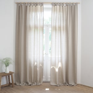 tab top linen curtain