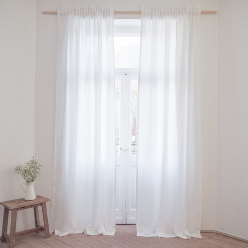 Linen Curtain Panel Made of MEDIUM LINEN 160 G/m2 Soft and - Etsy