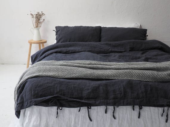 Linen Duvet Cover With Tie Closure Linen Duvet Cover King Etsy