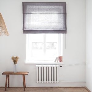 Linen roman shade | Medium linen roman blind | Window shades