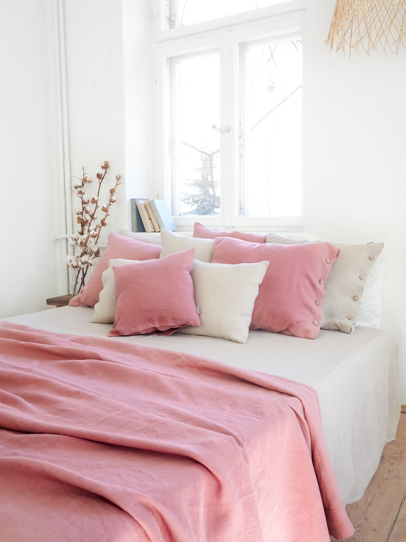 Durable LINEN BLANKET queen size king size. Stonewashed. Etsy