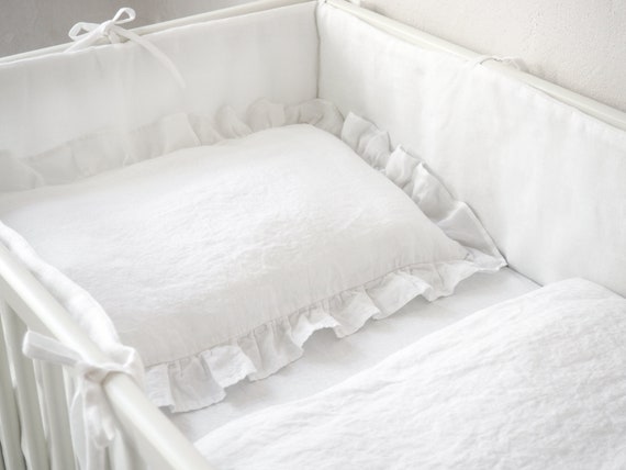 white crib sheet set