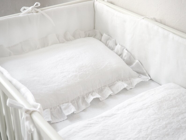 Pure White Crib Bedding Set. White Crib Bedding Set Girl. Etsy