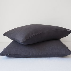 Charcoal pillow case made of linen. Custom size.
