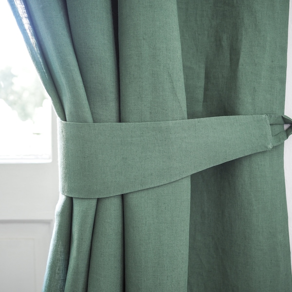 Green Curtain Ties Etsy