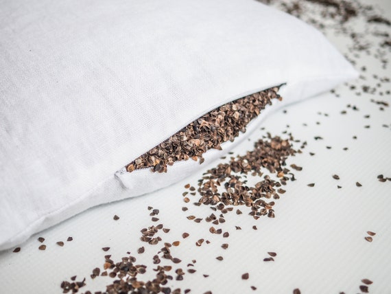 Linen Buckwheat Pillow. Pillow With Buckwheat Hulls. Etsy