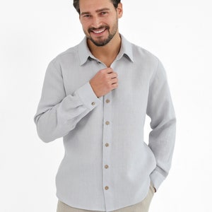 Mens linen shirt. Linen clothing. Linen shirt for men.