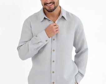 Mens linen shirt. linen clothing.  linen shirt for men.