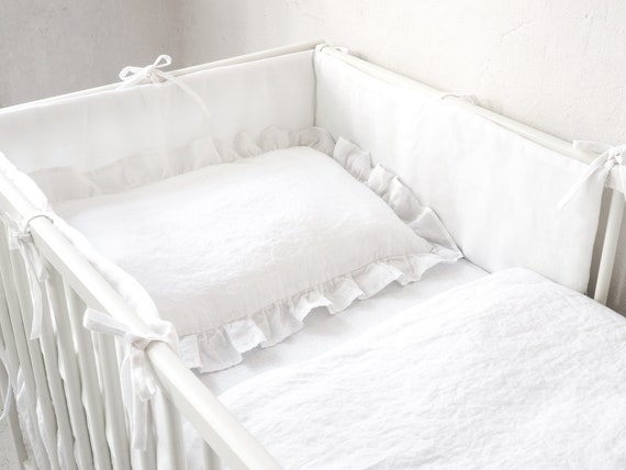 Pure White Crib Bedding Set White Crib Bedding Set Girl Etsy