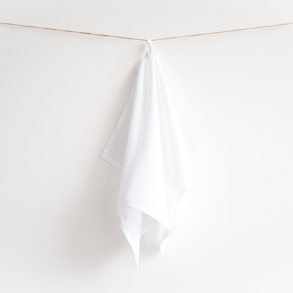 White linen kitchen towel. Handmade by so linen!