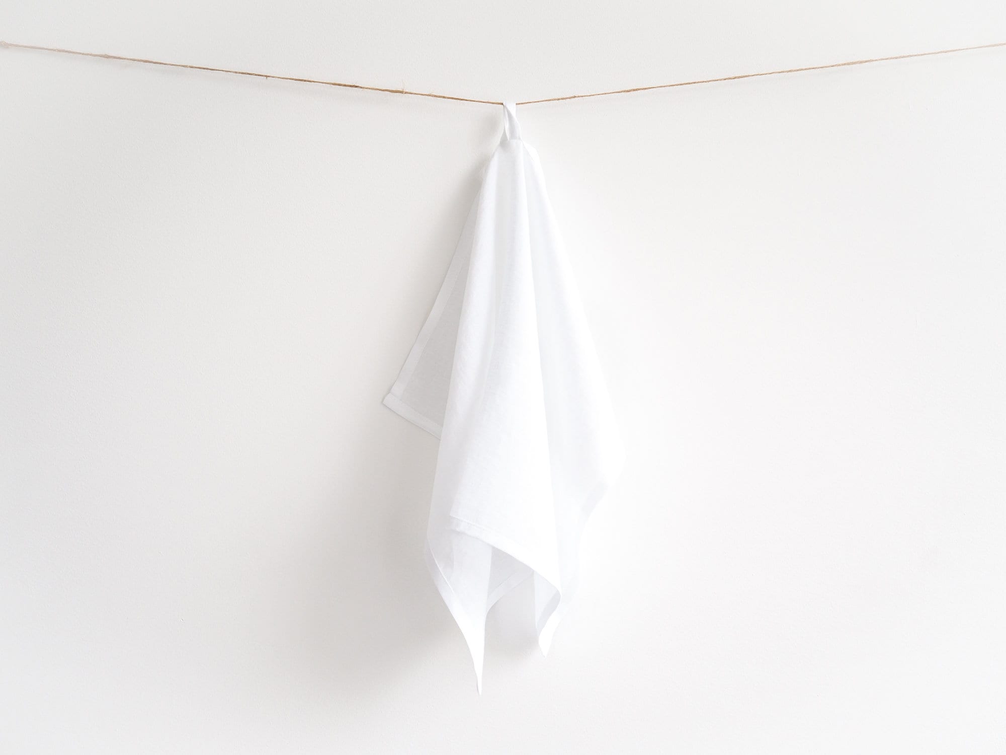 White Linen Kitchen Towel. Handmade By So Linen